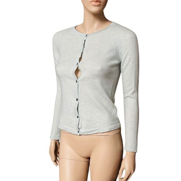 PURE Collection 100% Pure Superfine Cashmere Scoop Neck Cardigan Size 6 - Picture 3 of 15